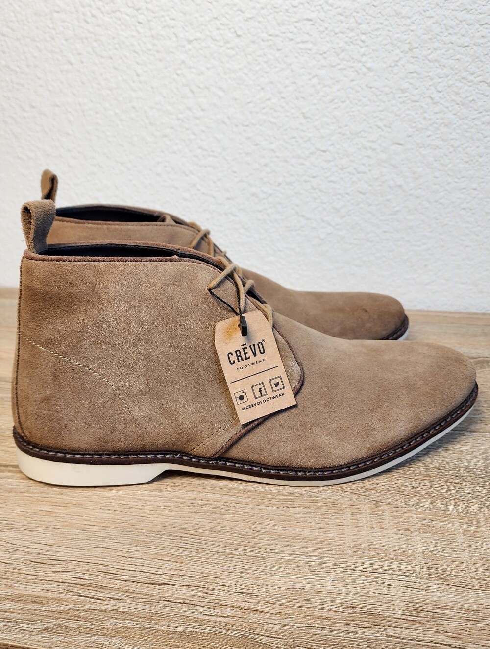 NWT CREVO Josiah Chukka Boot Tan Suede Leather Lace Up Shoe Men's 12